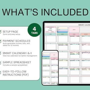 Smart Bill Calendar Google Sheets Template Monthly Bill Tracker
