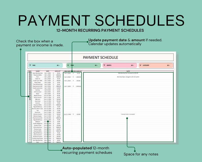 Bill payment dash board bill planner monthly