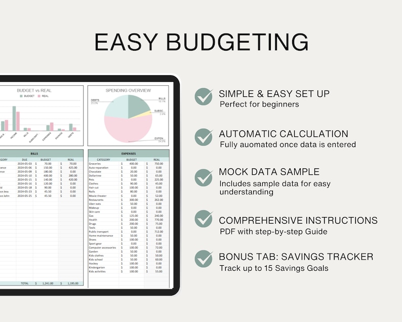 Budget Dashboard Monthly Budget Google Sheets