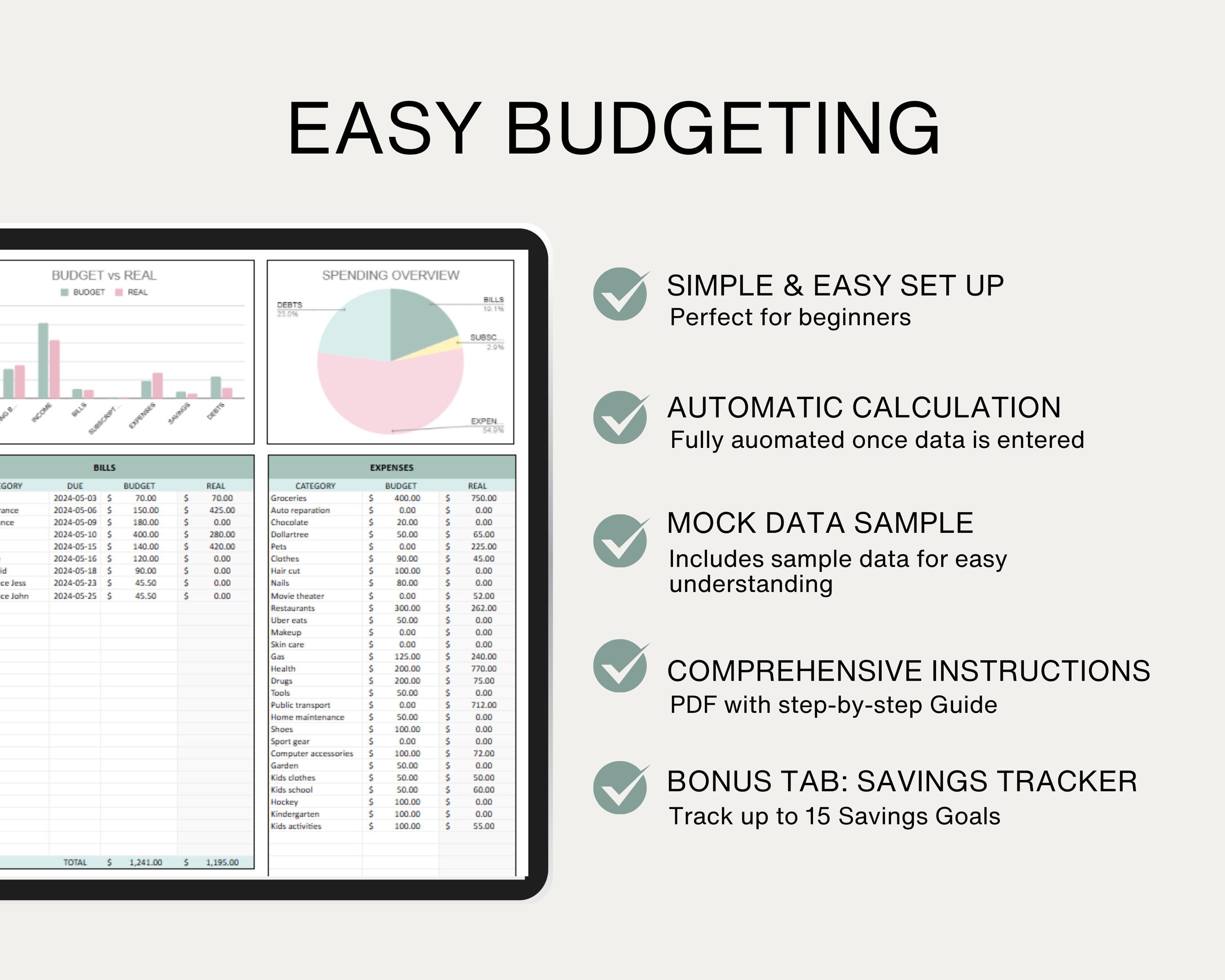 Monthly Budget Spreadsheet Google Sheets Budget Expense and Income ...