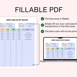 Credit card payment tracker fillable credit payoff tracker financial planner