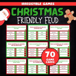 Christmas Friendly Feud Game | Family Christmas Game | Holiday Office Party Game | Kids and Adults | For All Ages | Instant Download