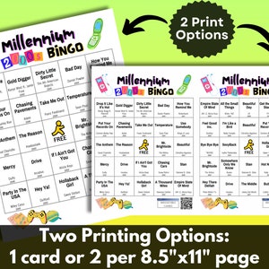 2 Print Options. Print 1 or 2 cards per 8.5x11 inch page.