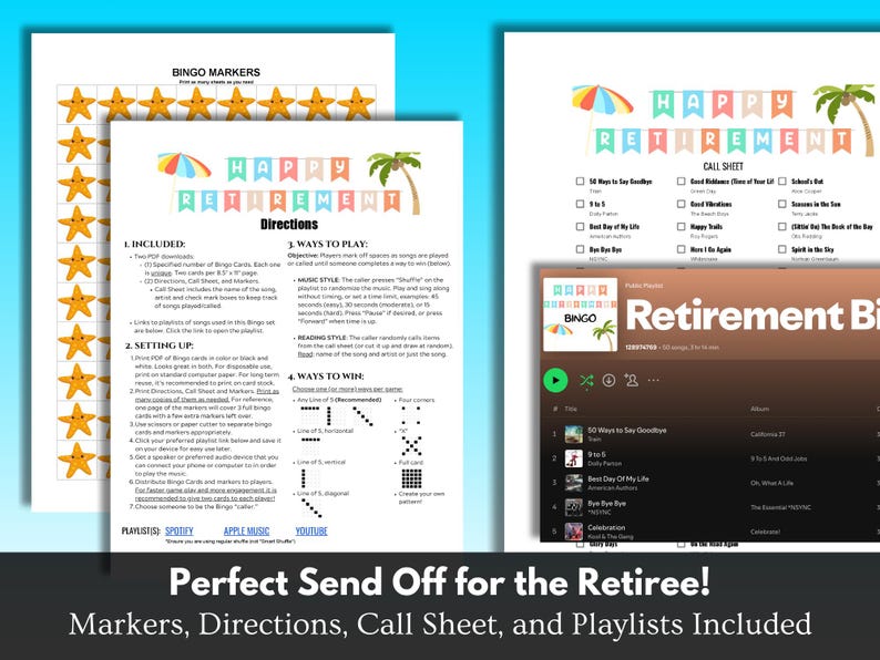 Directions, links to playlists, call sheet, markers all included.
