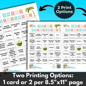 2 Print Options: Full page or half page cards per 8.5 x11 inch page.