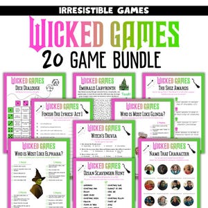 Wicked Spiele Bündel | 20 einzigartige Wicked Themen Party spiele für Kinder und Erwachsene | Geburtstagsparty-Aktivitäten von Oz | Sofort Download
