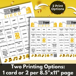 2 print options: Full page or half page per 8.5 x 11 inch page.