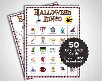 Halloween Bingo Game – printable, perfect for kids parties, classroom fun, family gatherings, offices, and spooky events! Instant download!