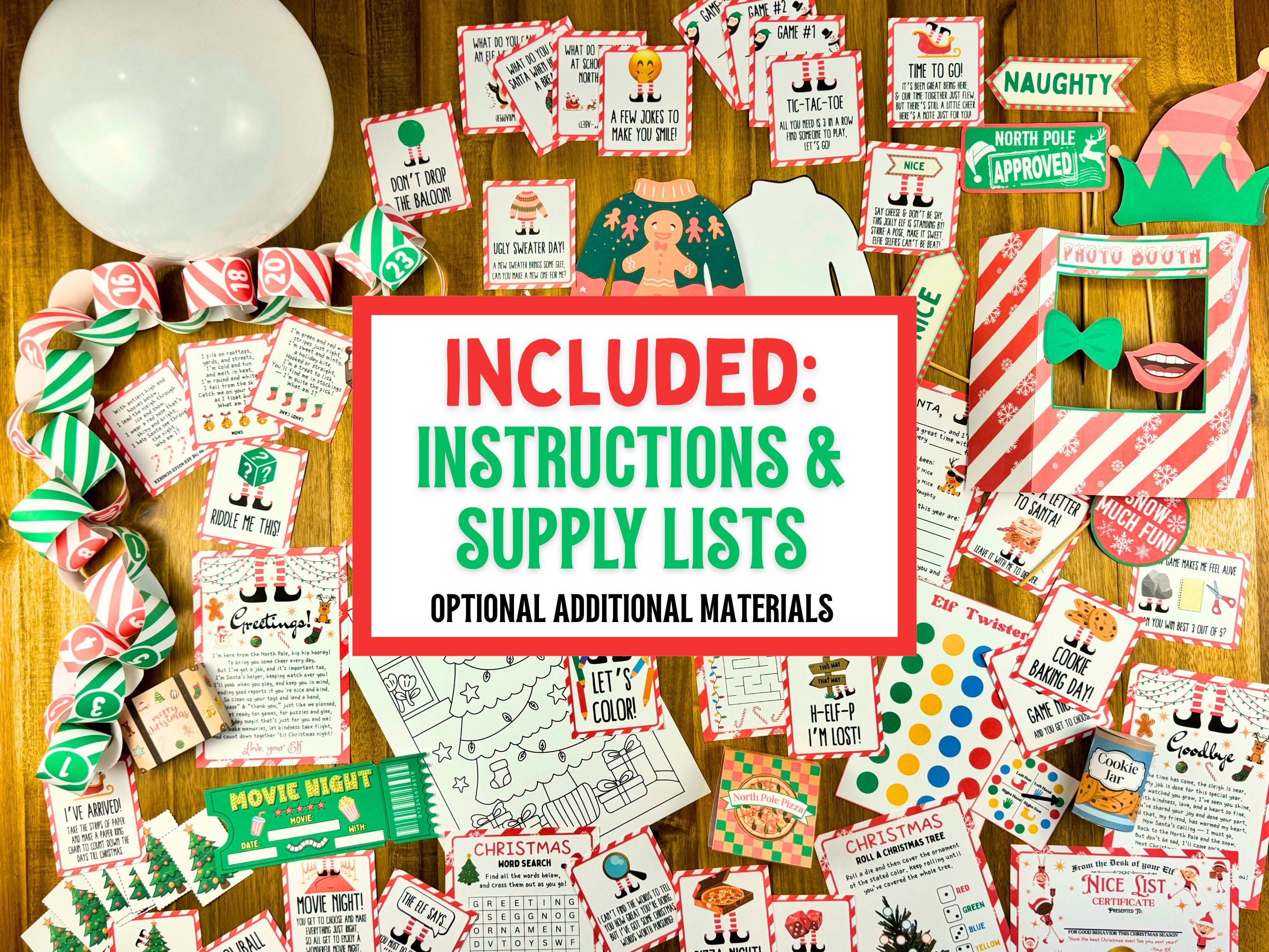Printable Elf Kit 24 Days Bundle | Christmas Elf Props Kit | Christmas ...