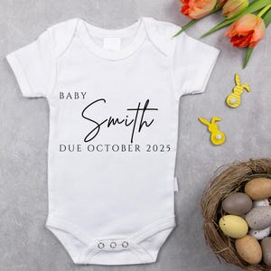 Personalised BabyGrow Announcement with Name and Date