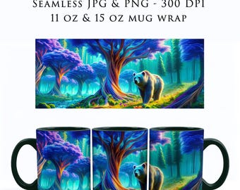 Envoltorio para taza MTG sin costuras, regalo para jugadores, envoltorio para taza de café Magic the Gathering, envoltorio para taza de 11 oz y 15 oz, sublimación PNG, MW0006