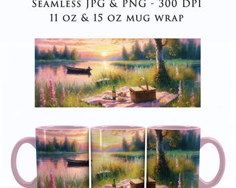 Envoltorio para taza con diseño floral Cottagecore sin costuras, envoltorio para taza con diseño floral para mamá, regalo para mamá, envoltorio para taza PNG de sublimación de 11 oz y 15 oz, MW0006