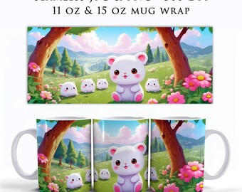 Envoltura de taza infantil linda (sublimación PNG, SeamlessPNG), envoltura de taza de café linda, envoltura de taza infantil, diseños de envoltura de taza infantil, envoltura de taza infantil, MW0006