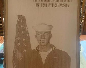 Engraved Military Picture, US Military Photo Plaque, Custom Made Military Photo, Military Engraved Picture Frame