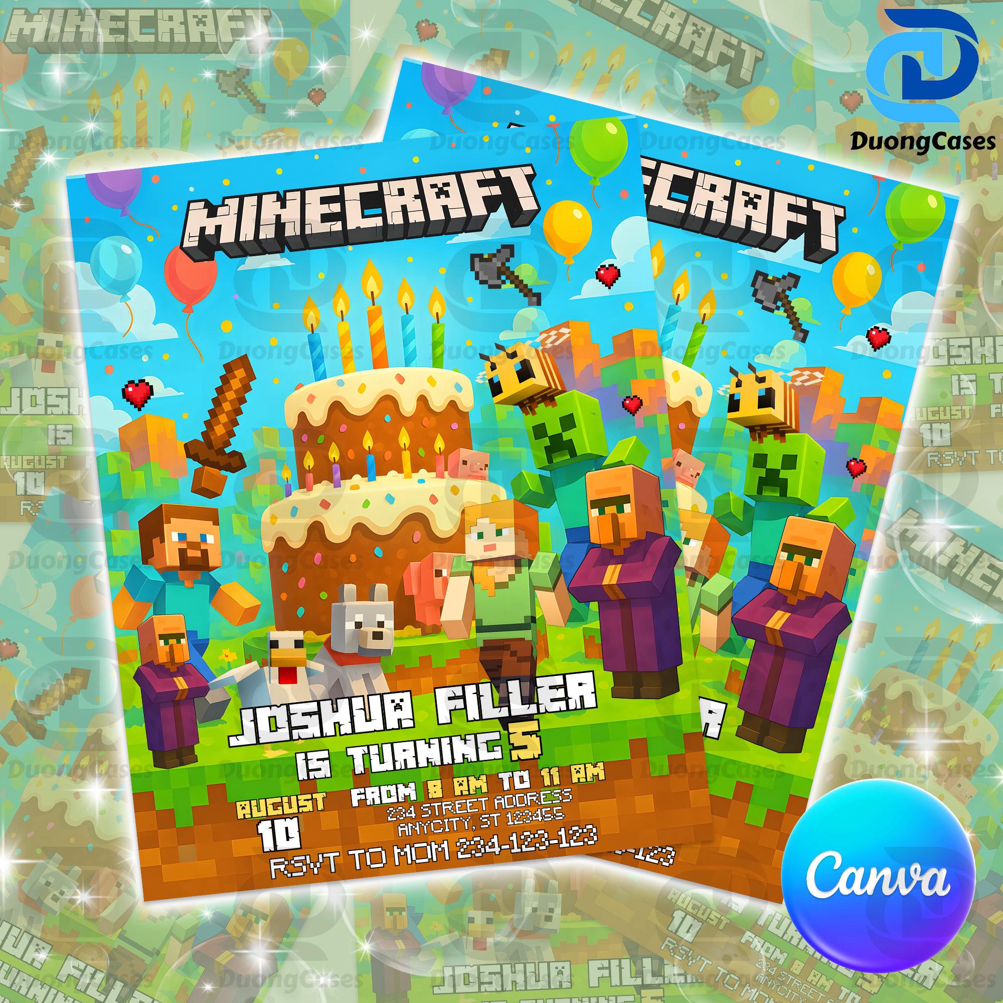 DUONGCASES Minecraft Digital Invitation