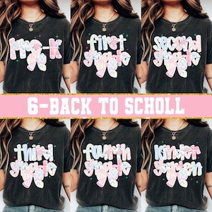 Preppy Back to School Floral Bundle, First Day Of School, School Png, Preppy School Png, First/Second/Third Grade Design, School Bundle Png