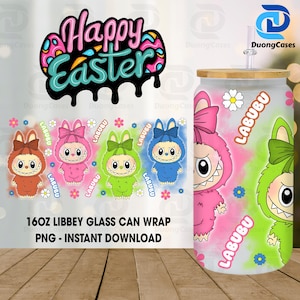 Cartoon 16oz Glass Can Wrap, Cartoon 16 oz Glass Can Png, 16 oz Libbey Glass Can Wrap, 16 oz Tumbler Wrap Png, Sublimation Design