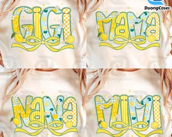 Paquete Coquette Mama Lemon Png, Retro Mama Png, Mom Summer Bow Png, Lemon Floral Mama Png, Día de la Madre Png, Summer Mama Png, Archivo Digital