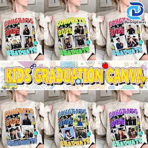 Kids Graduation Canva Editable Template, Class Of 2025 Pre-k Grad Png, Congratulation Graduate Png, Custom School Elementary Grad Shirt