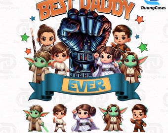 Custom Cartoon Movie Daddy Team Png, The Best Team Ever Png, Dad And Baby Fist Bump Png, Fathers Day Png, Superhero Png
