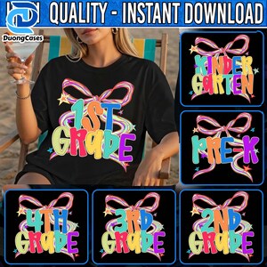 Preppy Back To School PNG Bundle, Coquette School First Day, Girly Png, Teacher PNG, Preppy School Png, All Grades Png, Shabby Glitter Png