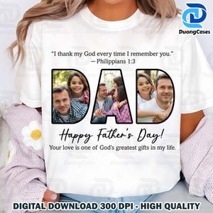 Custom Father’s Day Canva Template Png, Personalized Gift For Dad Png, Custom Dad And Kids Photo Png, Bible Verses Png, Christian Dad Png