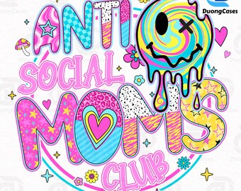 Anti Social Moms Club Png, Lustiges Mutter Zitat Png, Retro Karierte Mama Png, Mama Kokette Bogen Png, sarkastische Mutter Png, glücklicher Muttertag