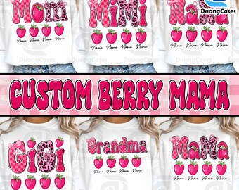 CUSTOM Strawberry Mama Png Bundle, Retro Mom Png, Mama Bow Png, Gift For Mom Png, Strawberry Mama Bow Png, Strawberry Bow Sublimation