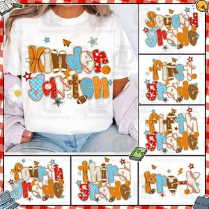 First/Second/Third Grade Boy Back To school Bundle png, Baseball Basketball, Preppy Kids, Kindergarten, 1st day of school Png, Sport School