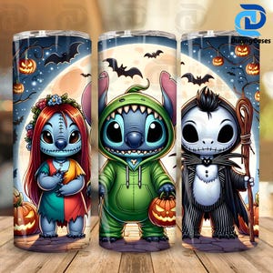 Copo fino de Halloween de 20 onças com design em PNG, Copo de amigo de Halloween de 20 onças em PNG, Embalagem de copo de filme de terror