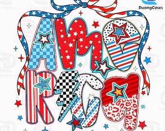 Retro America Coquette Png, 4th of July Png, America Checkered Png, Memorial Day PNG, Girly USA Png, Independence Day png, Patriotic png