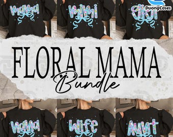 Bundle Floral Mama PNG, Preppy Mama Png, Mama Flower Png, Retro Mama Png, Mothers day png, Mama png, Mom png, Gift for mama png