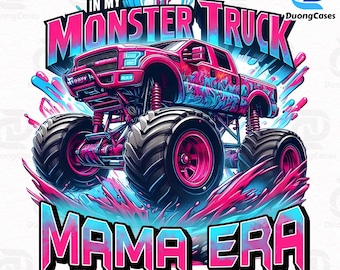Pink Monster Truck Mama png, Mama Bow png, geruite coquette Mama png, Moederdag png, in My Monster Truck Mama Era png