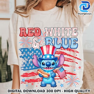 Retro Rot Weiß Blau Zeichentrickfigur Png, Blaues Monster Png, Amerika 1776, Vierter Juli Png, Unabhängigkeitstag Png, 4. Juli Png
