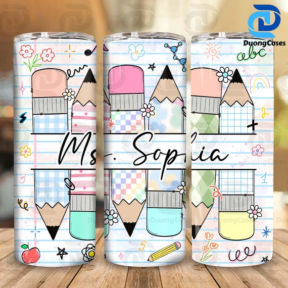 Personalized Teacher 20oz Tumbler Design Png, 20 oz Skinny Tumbler Teacher Name File, Teacher Wrap Png, Teacher Life Png, Teacher Fuel