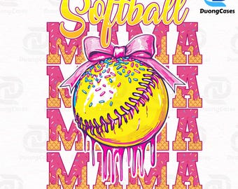 Softball Mama Drip Png, Softball Ice Cream Drip Png, Mama Softball Png, Game Day Softball Png, Softball Mom Dripping Png