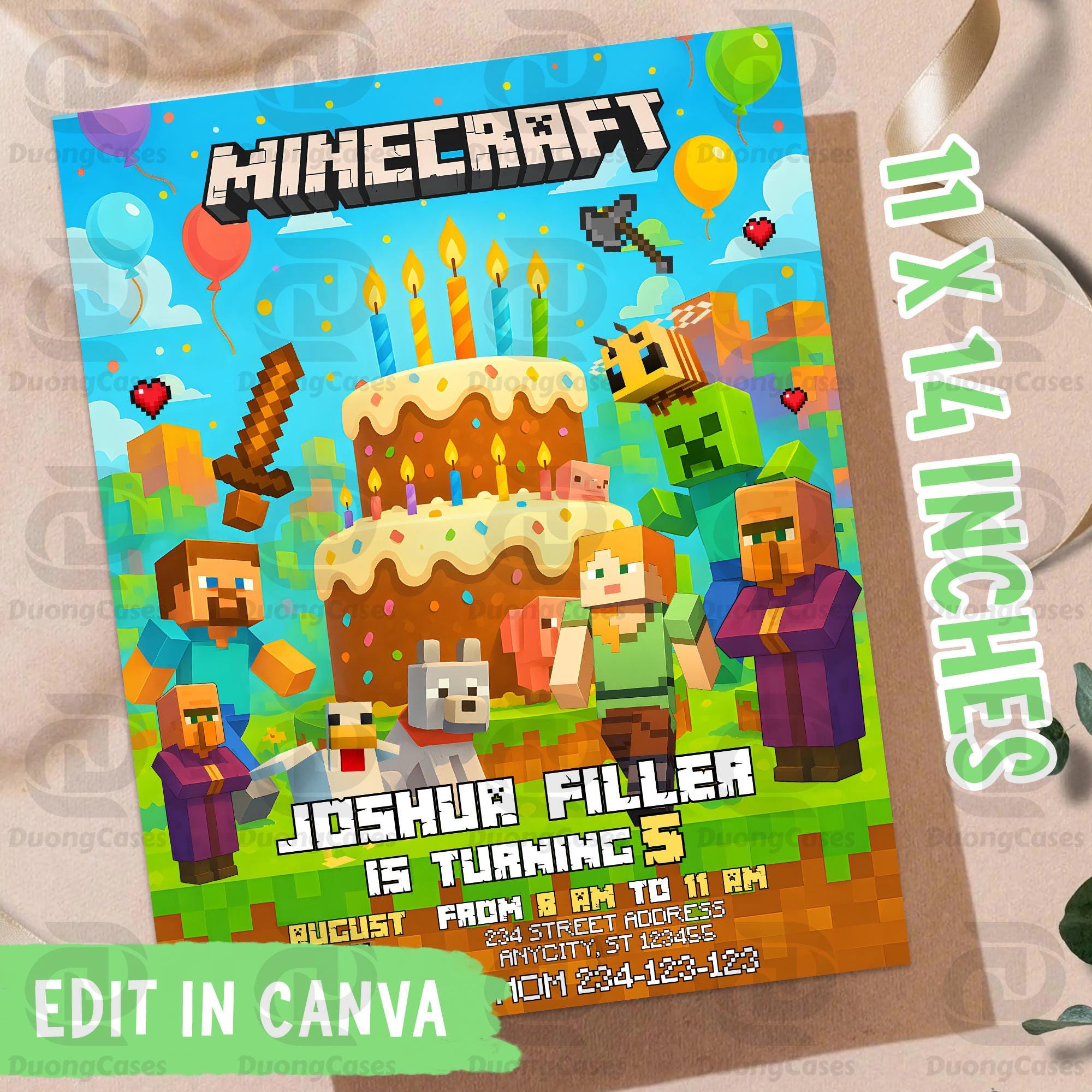 DUONGCASES Minecraft Digital Invitation
