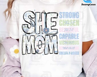 Preppy Mama Floral Png, Sie ist Mama Png, Blumen Mama mit Kinder Namen Png, Alltag Png, Benutzerdefinierte Preppy Mama Png, Muttertag Png