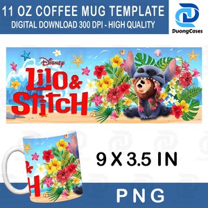 Cute Cartoon 11oz Mug Wrap Png,  Blue Monster 11oz Mug Wrap, Cartoon Blue Monster Mug Design, Cartoon 11oz Mug Wrap, 11oz Mug Wrap