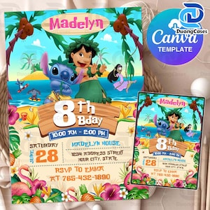 Plantilla de invitación para fiesta de cumpleaños de Monstruo Azul, diseño editable de Canva para cumpleaños de dibujos animados, Canva para fiestas infantiles, plantilla de Canva para cumpleaños de película de dibujos animados