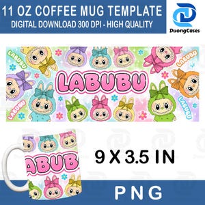 Cartoon 11oz mokomslag sublimatieontwerp, geestelijke gezondheid png, karakter koffiekopje, cartoon 11oz mok sjabloon, digitale download