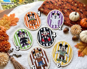 Geborduurde cartoonmuis Halloween-patches, magische land-strijkpatch, schattige muis-patch voor Halloween, cadeautjes voor een parkuitstapje, cadeau voor de start van het schooljaar