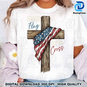 American Flag Cross Png, Christian 4th Of July Png, Faith Love Freedom, USA Fourth Of July Png, Independence Day Png, God Bless America