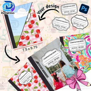 Benutzerdefinierte Zusammensetzung Notebook-Cover Canva Vorlage, Komposition Notebook-Cover Vorlage, Komposition Buch vollständig bearbeitbarer Canva Rahmen