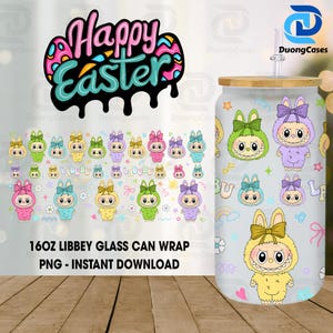 Cartoon 16oz Glass Can Wrap, Cartoon 16 oz Glass Can Png, 16 oz Libbey Glass Can Wrap, 16 oz Tumbler Wrap Png, Sublimation Design