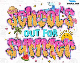 School's Out for Summer Png, Last day of School Png, Waffle Ice Cream Png, Teacher Appreciation Png, Kids summer break School png