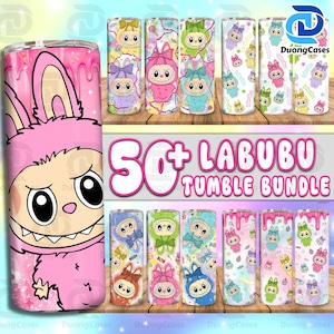 50+ Doll Cartoon 20oz Skinny Tumbler Wrap Bundle Png, Cartoon 20oz Tumbler Wrap, Perfect Gift for Kids Png, Trending Pink Cartoon