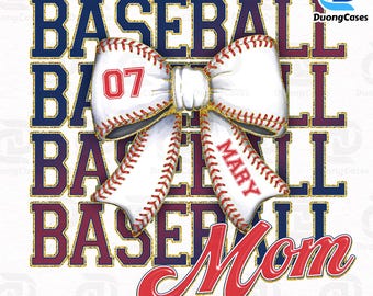 PNG de lazo de béisbol personalizado, camiseta de mamá de béisbol con nombre y número de camiseta de los niños PNG, PNG de día de juego, coqueta de béisbol, mamá de béisbol PNG