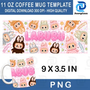 人形ピンクの漫画11オンスマグPng、漫画11オンスマグラップデザイン、メンタルヘルスPng、キャラクターコーヒーカップ、漫画の子供Png、即時ダウンロード