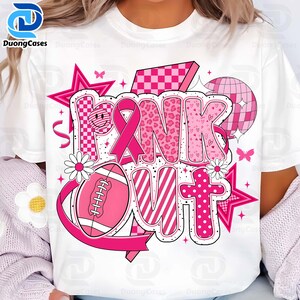 Coquette Lace Football Pink Out PNG, Breast Cancer Awareness Preppy Ribbon Cheer Football Mom Png, Girly Game Day png, Tackle Cancer Png